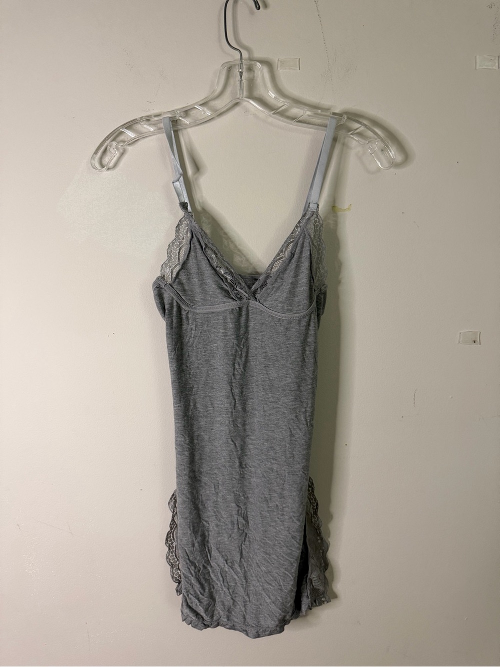 Women’s Gray Lace-Trim Sleep Slip